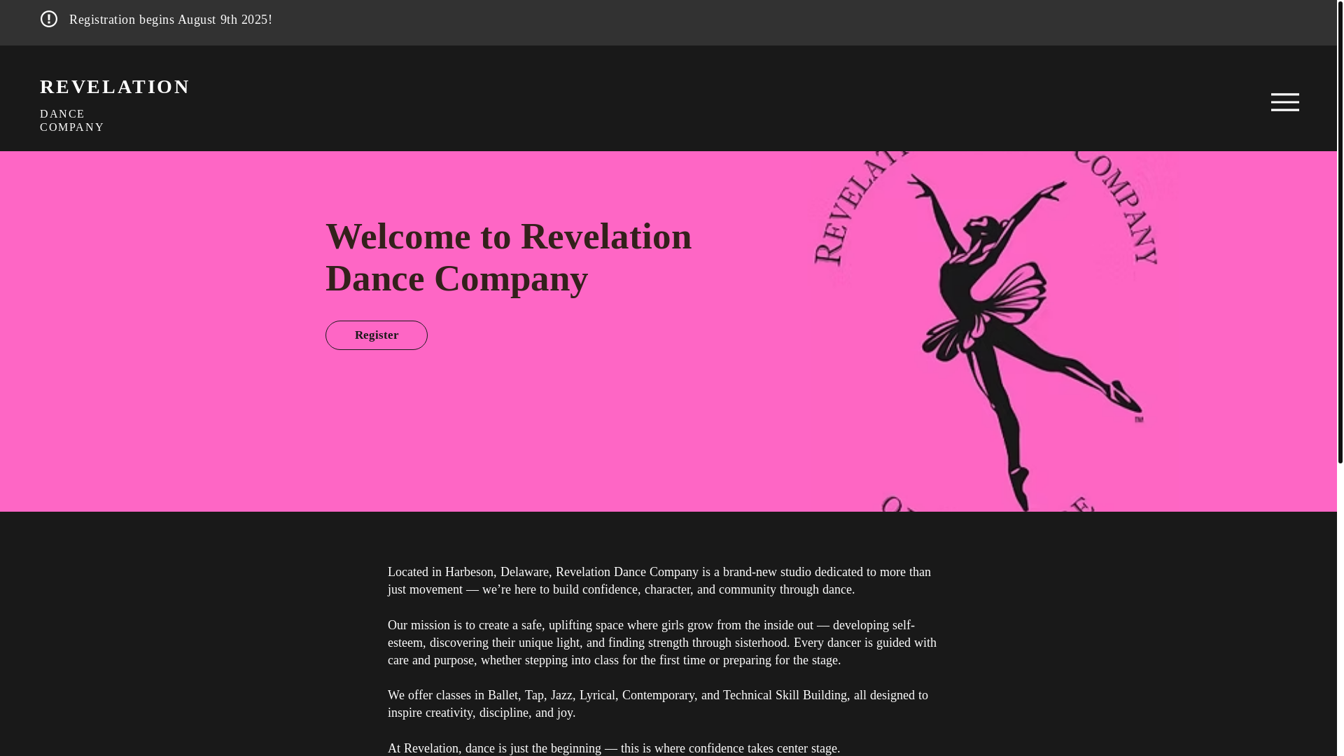 website screenshot of https://revelationdancecompany.com/