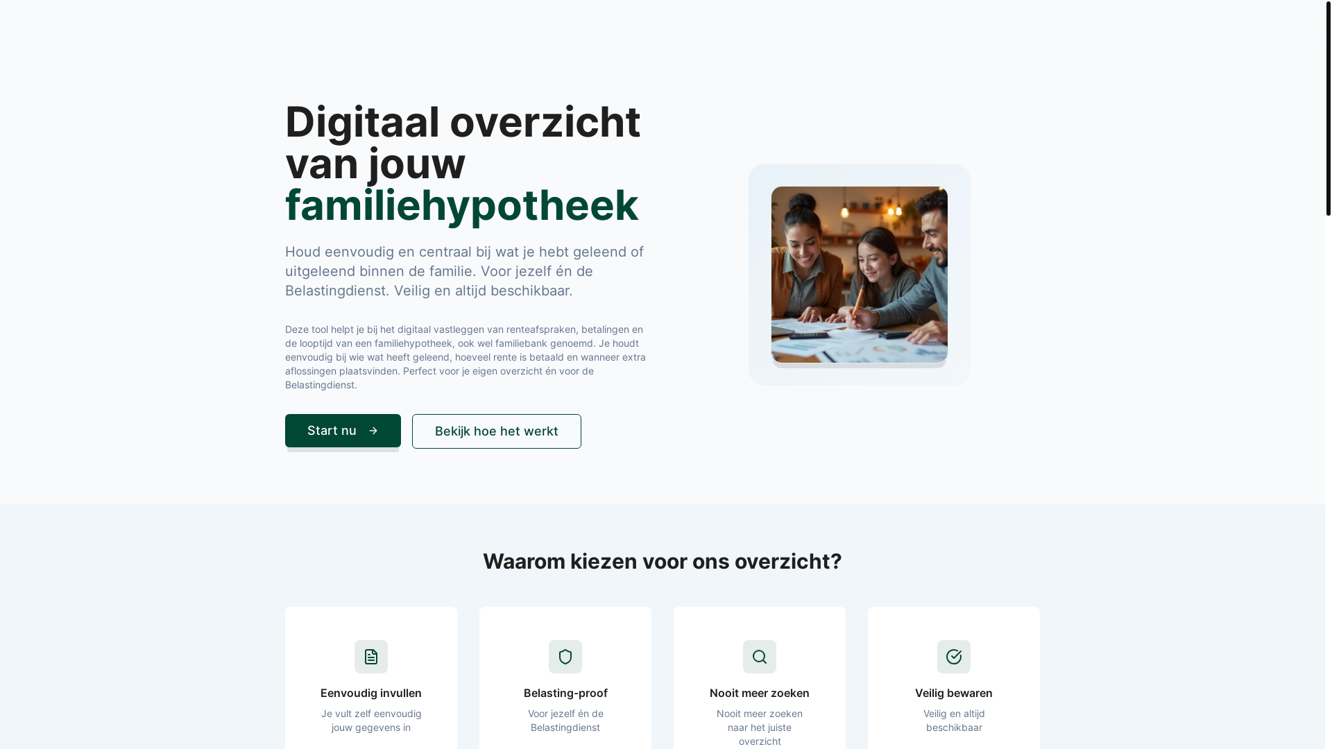 website screenshot of https://familiehypotheekoverzicht.nl/