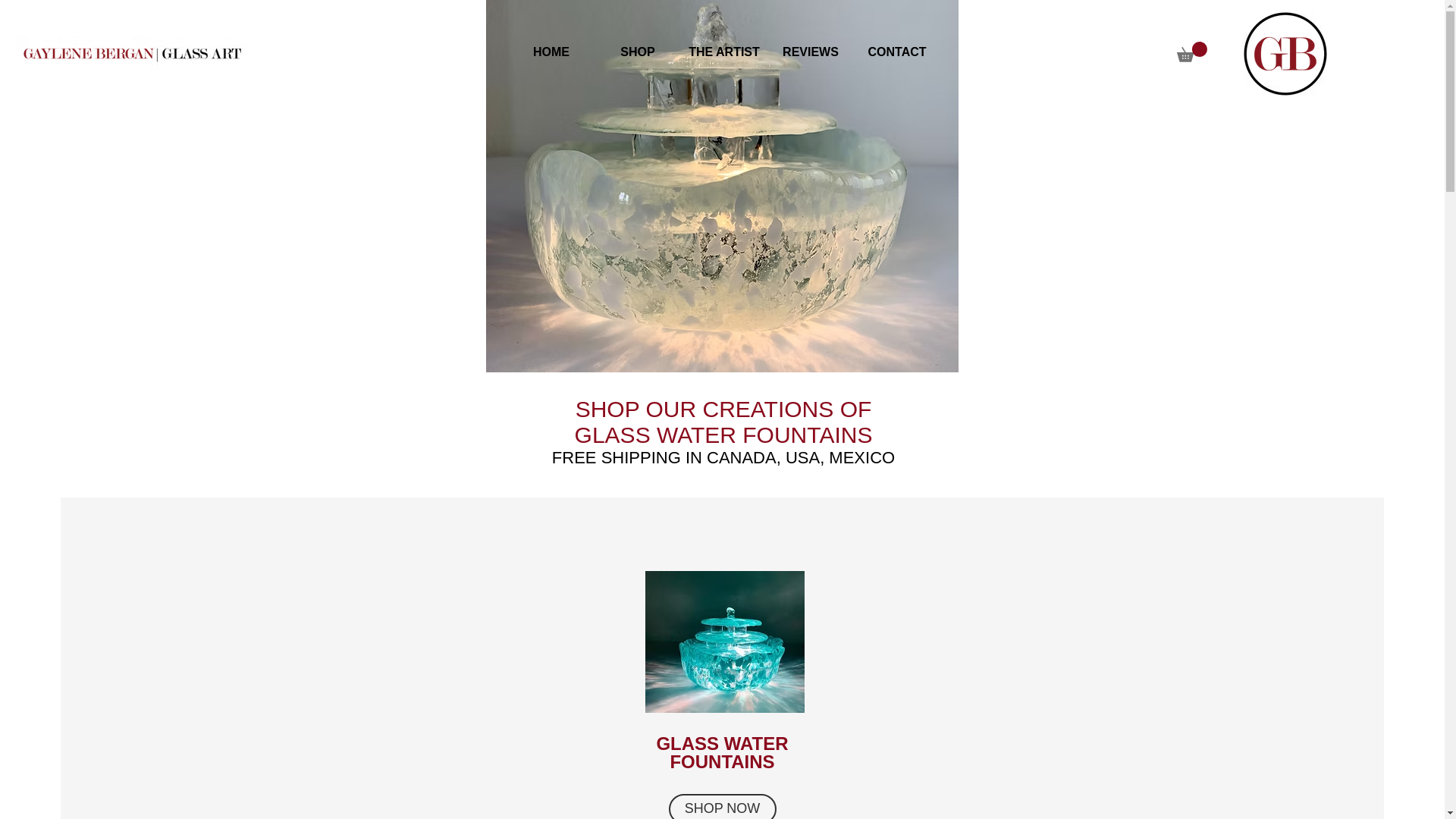 website screenshot of https://petfountainsglass.com/