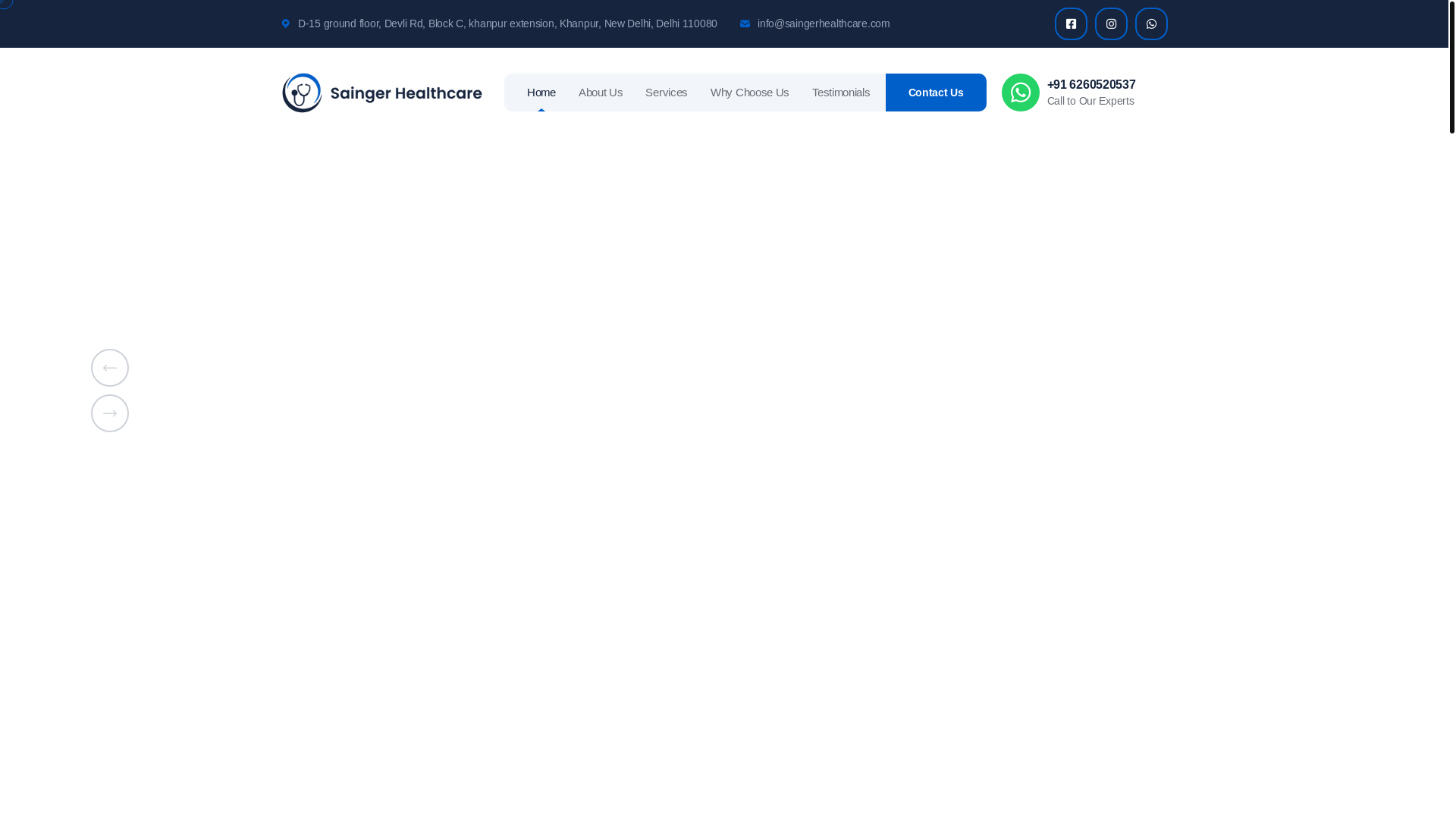 website screenshot of https://saingerhealthcare.com/