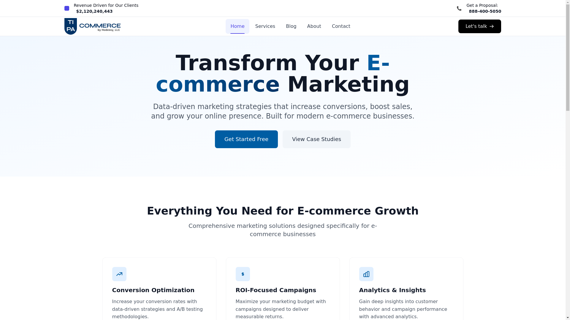 website screenshot of https://tipacommercelanding.pages.dev/