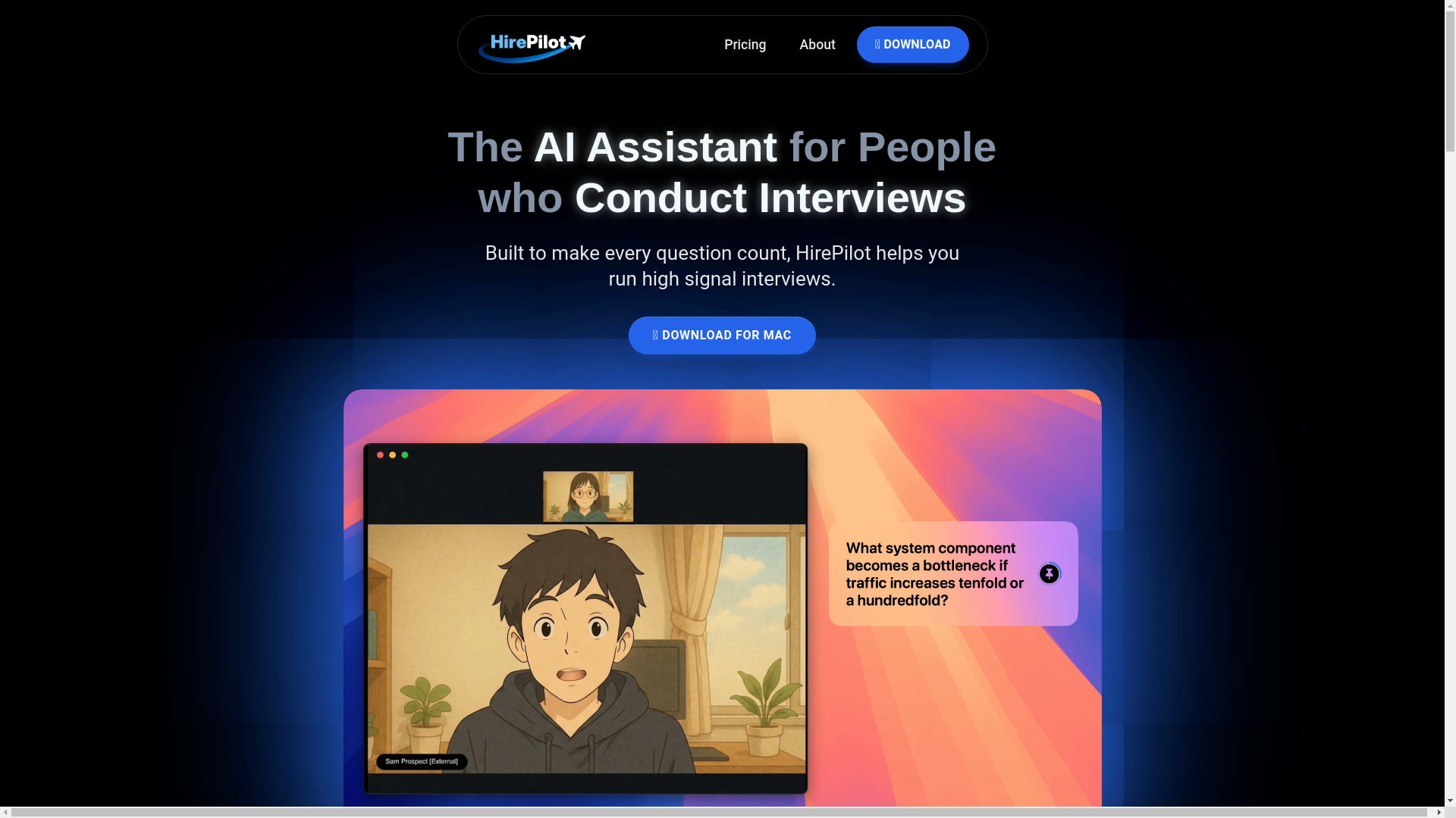 website screenshot of https://teamhirepilot.com/