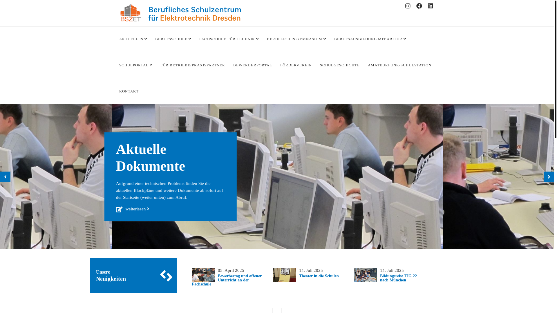website screenshot of https://bszet.de/