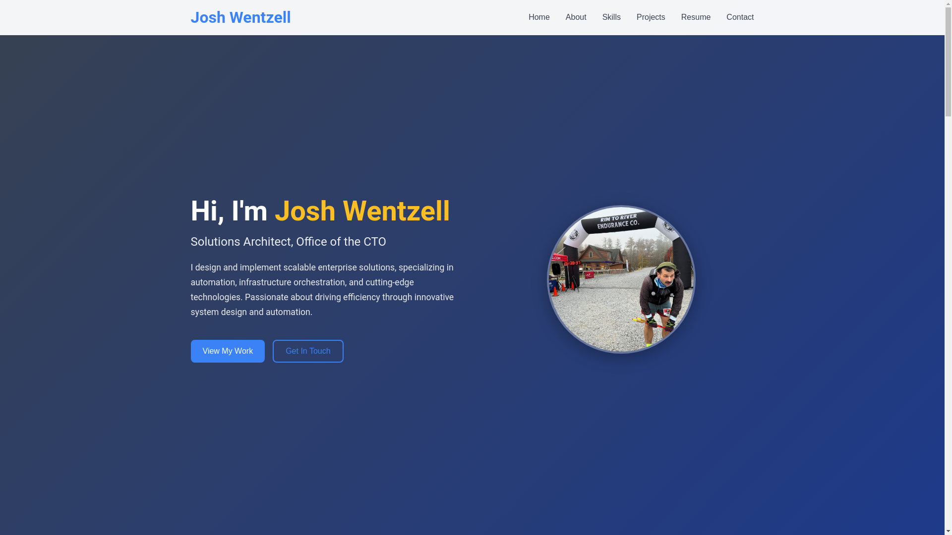 website screenshot of https://joshuawentzell.me/
