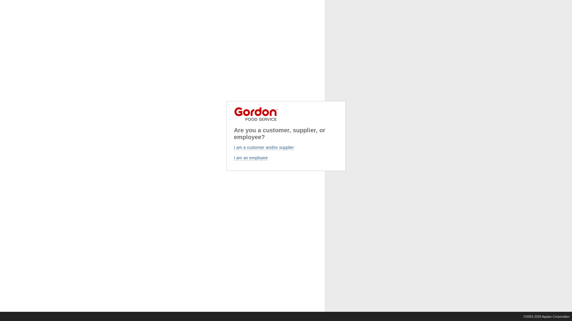 website screenshot of https://gfs.appiancloud.com/suite