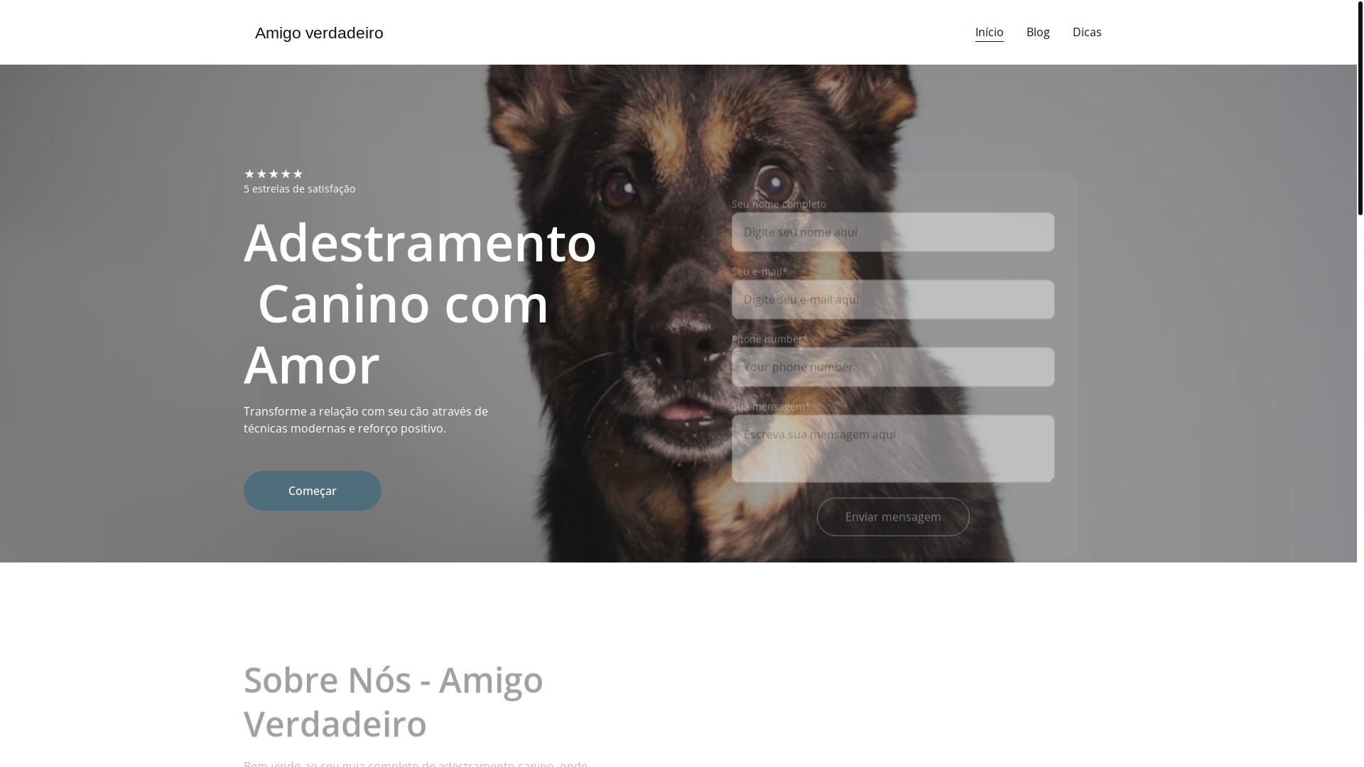website screenshot of https://amigoverdadeiro.com/