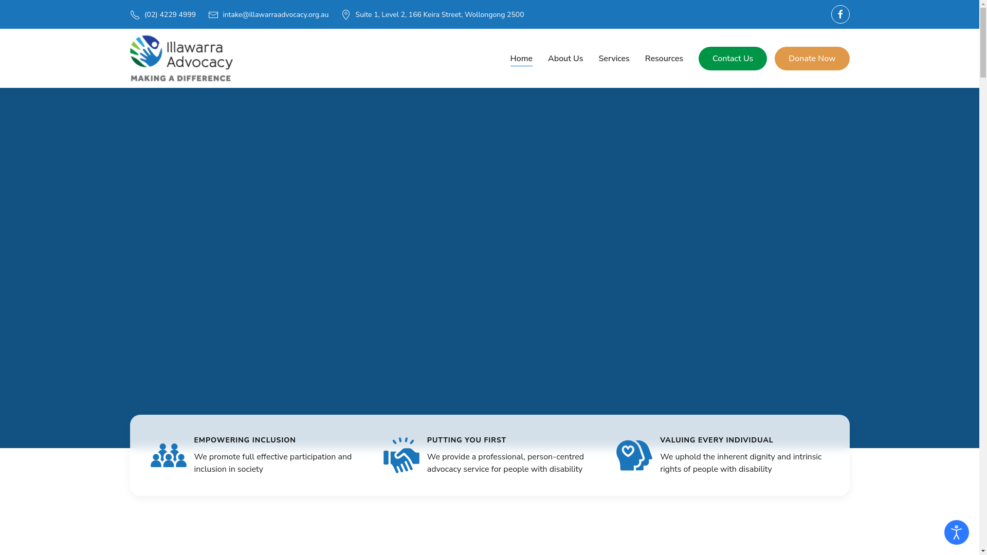 website screenshot of https://illawarra-advocacy.au/