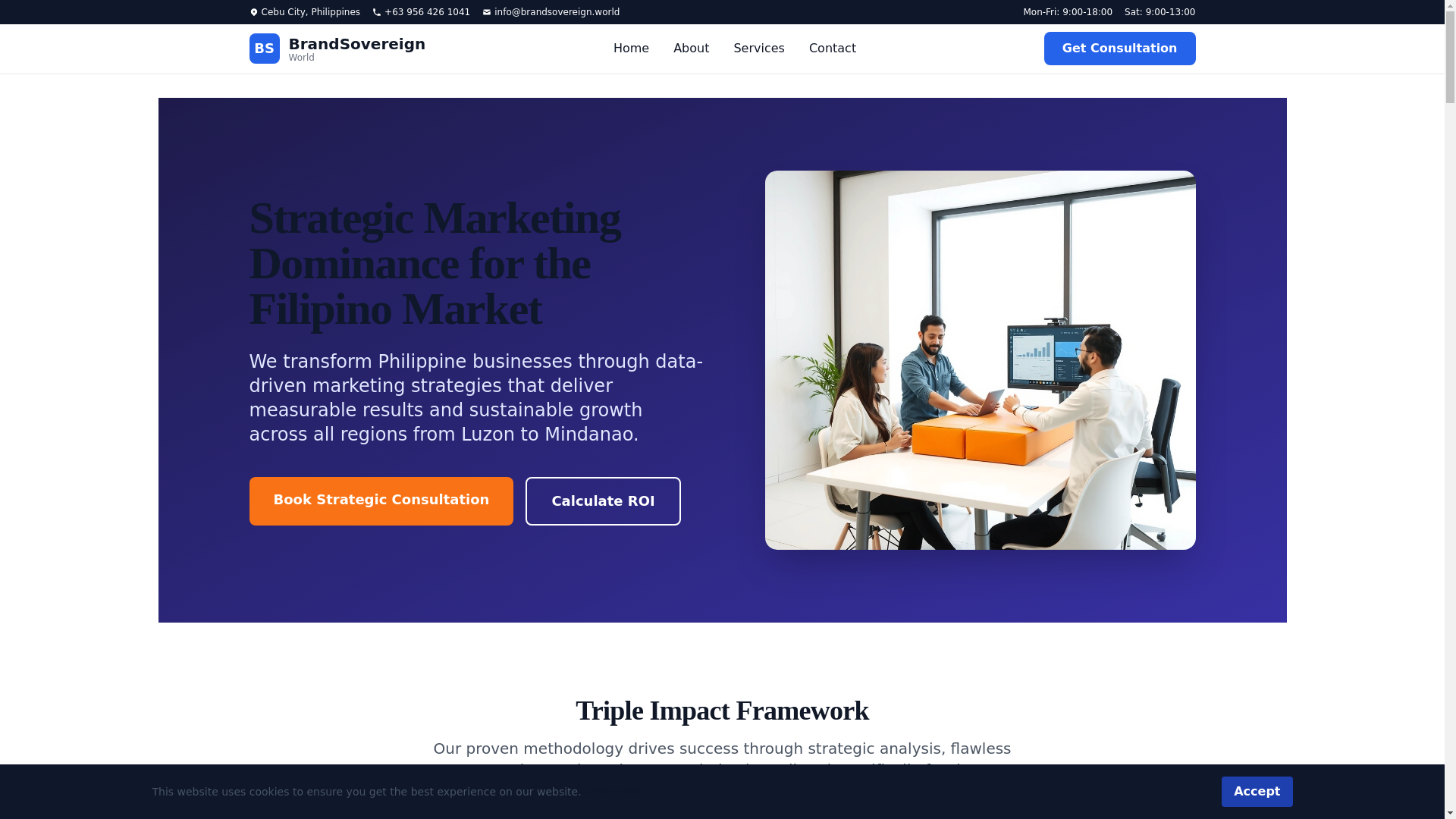 website screenshot of https://brandsovereign.world/