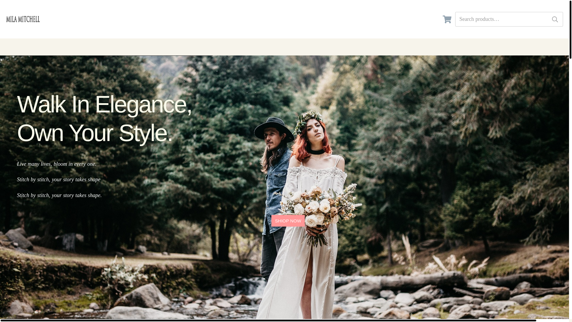 website screenshot of https://milamitchell.shop/