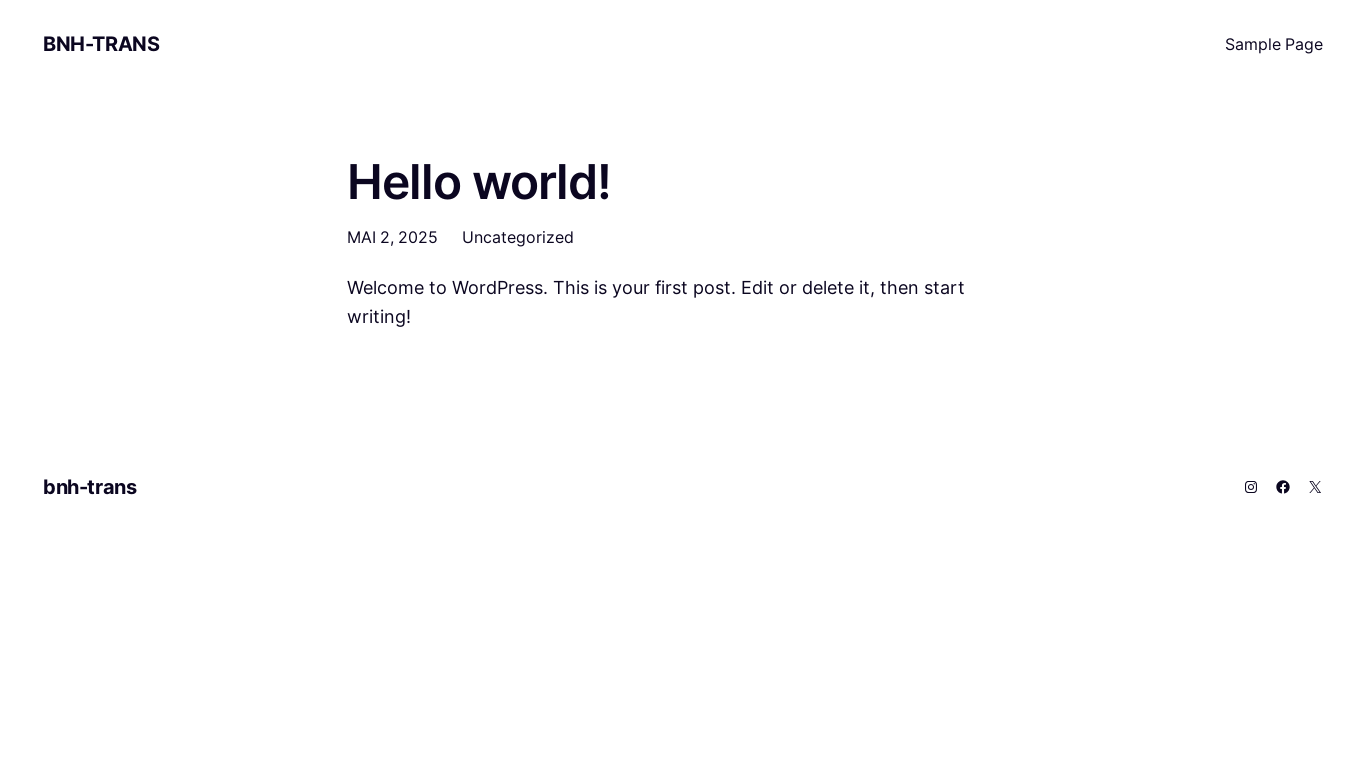 website screenshot of https://bnh-trans.be/