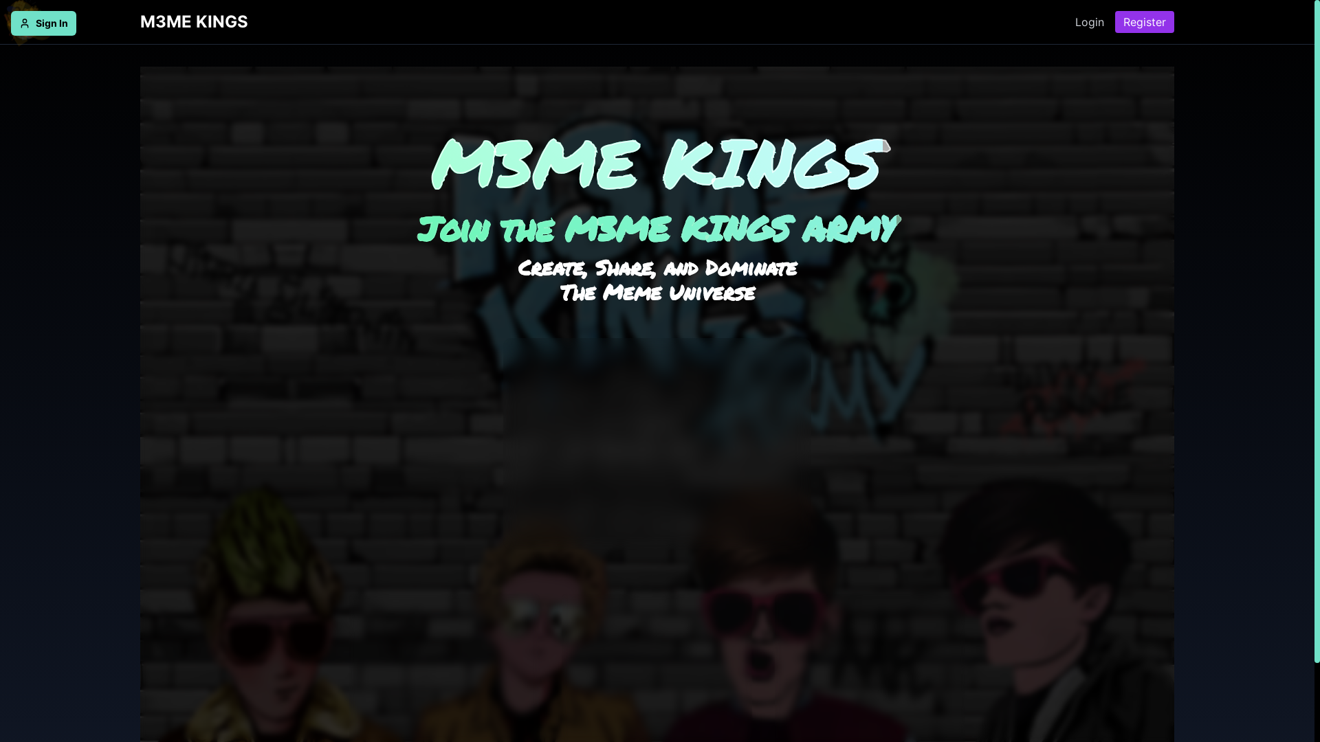 website screenshot of https://m3mekings.pages.dev/