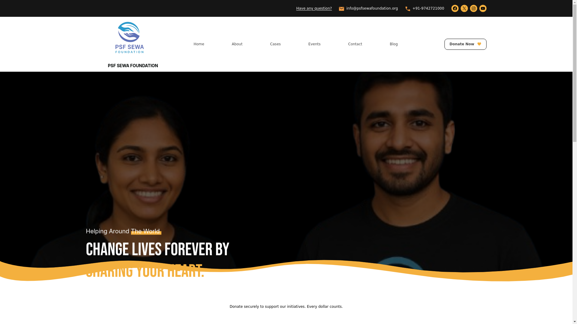 website screenshot of https://psfsewafoundation.org/