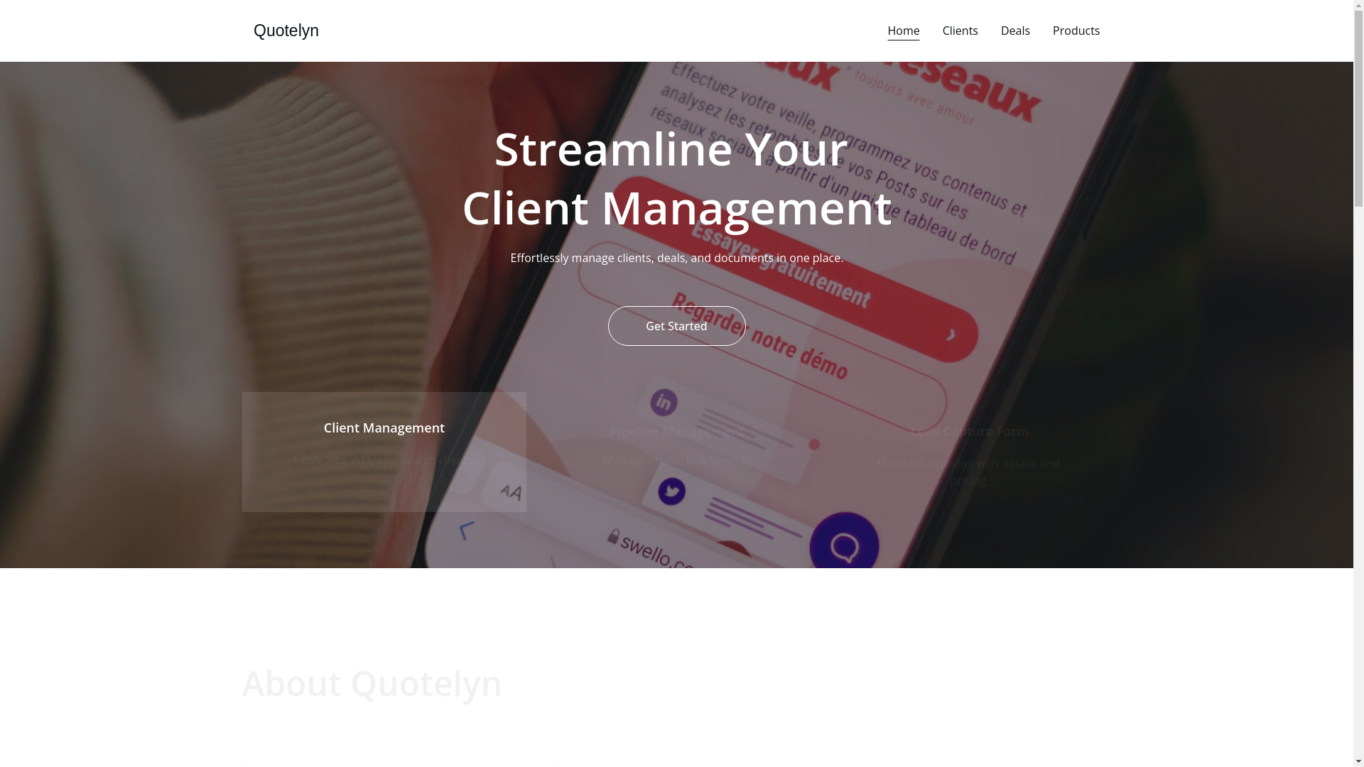 website screenshot of https://quotelyn.com/