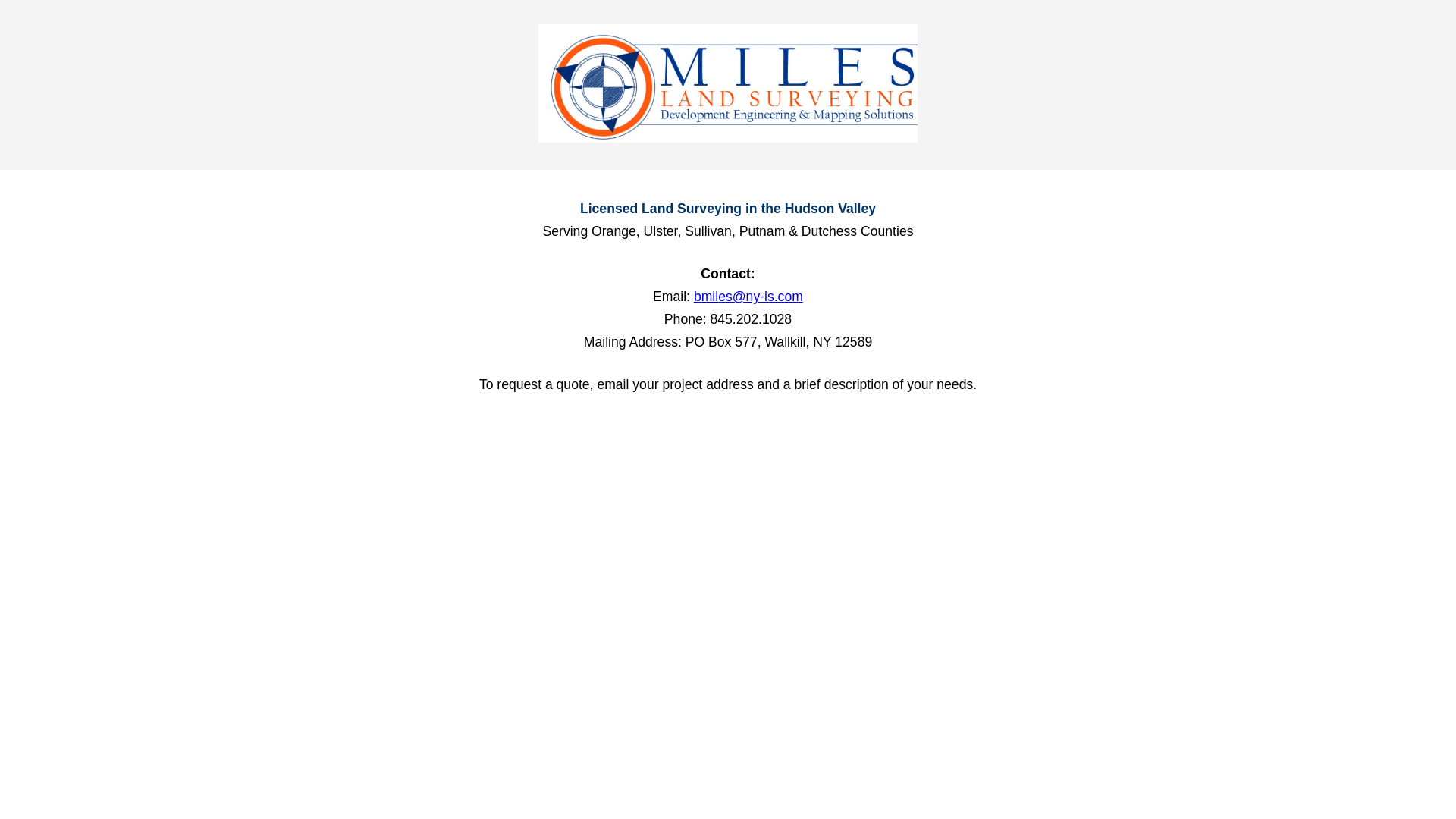 website screenshot of https://miles-land-surveying.pages.dev/