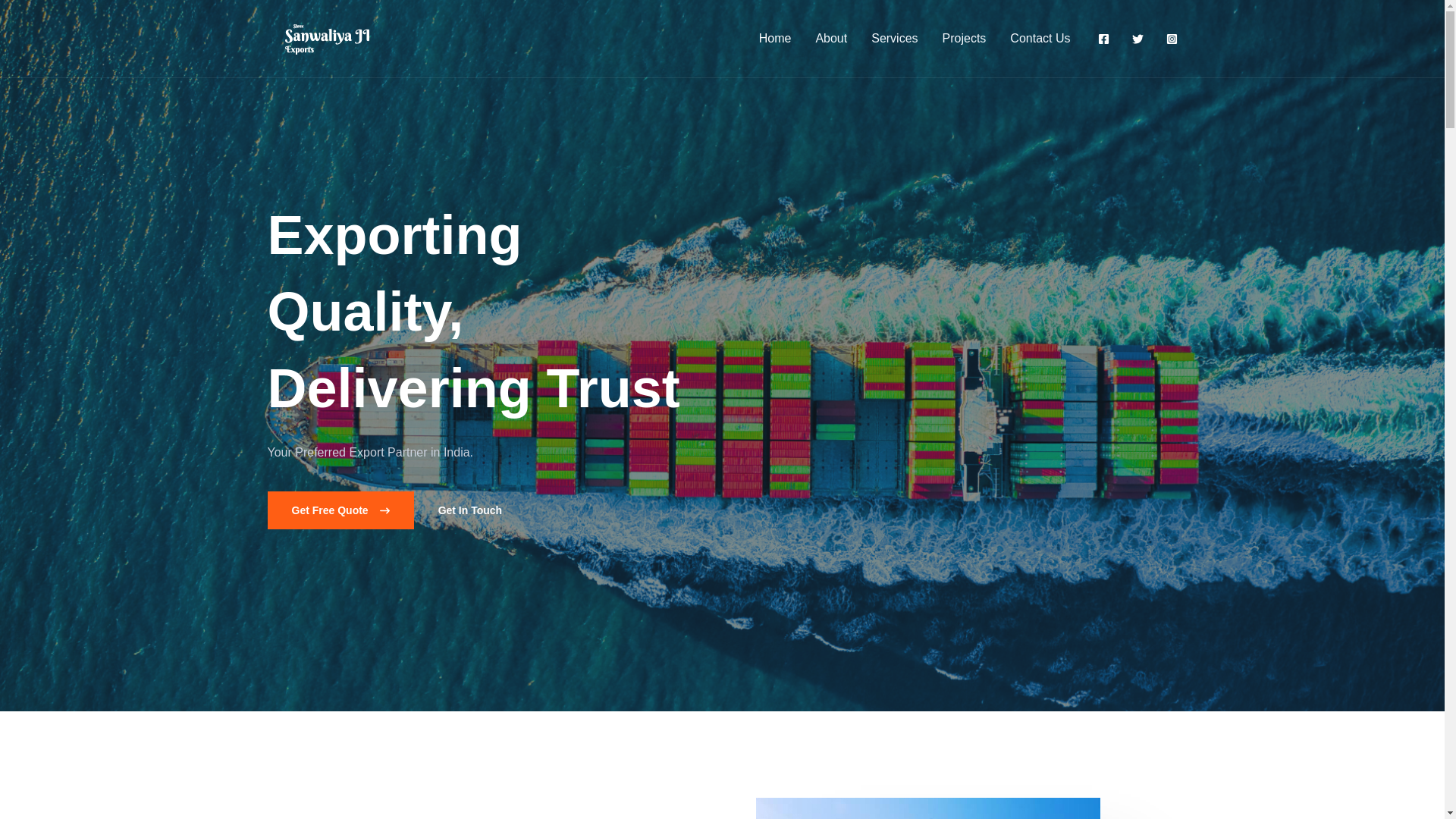 website screenshot of https://sanwaliyajiexports.com/