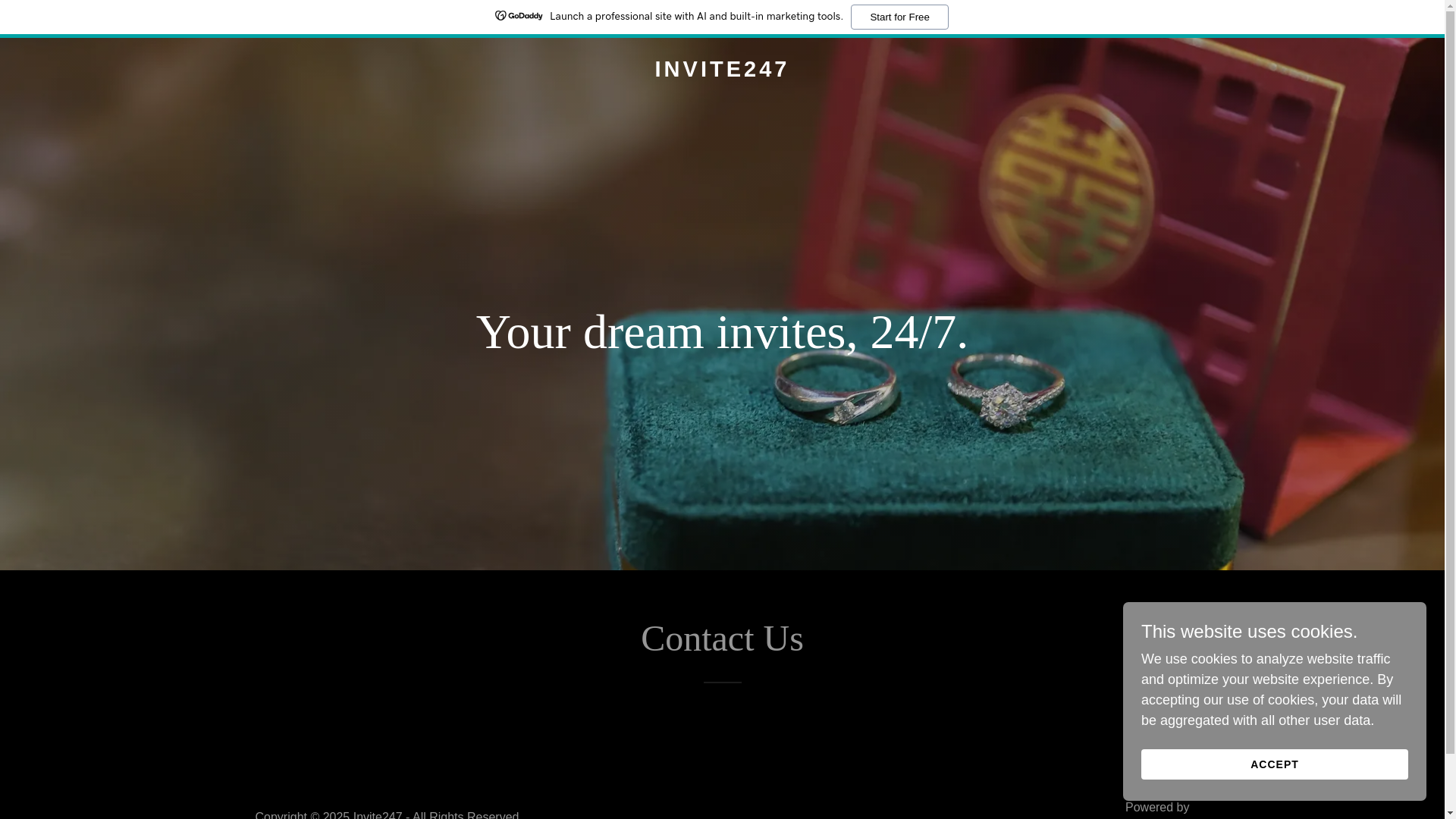 website screenshot of https://invite247.in/