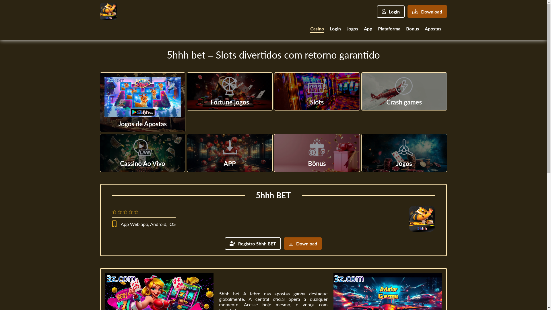 website screenshot of https://5hhh-games.com/