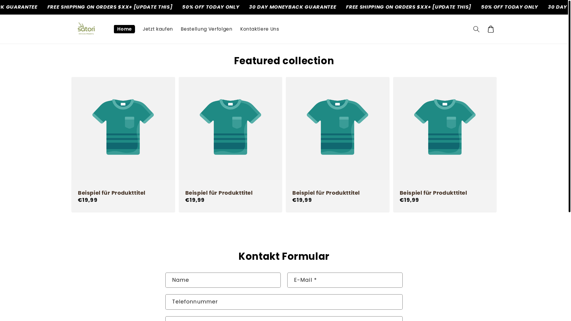 website screenshot of https://satori-matcha.de/