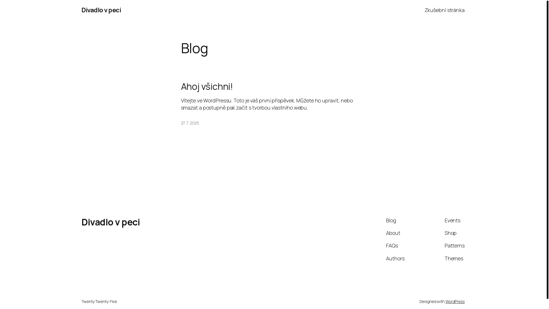 website screenshot of https://divadlovpeci.cz/