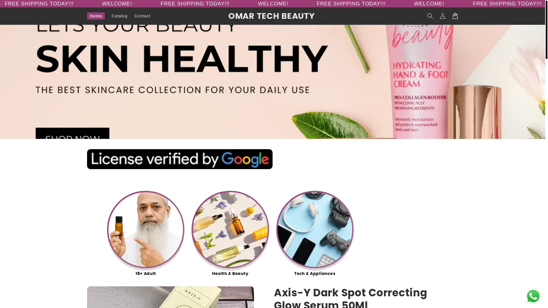 website screenshot of https://omartechbeauty.store/