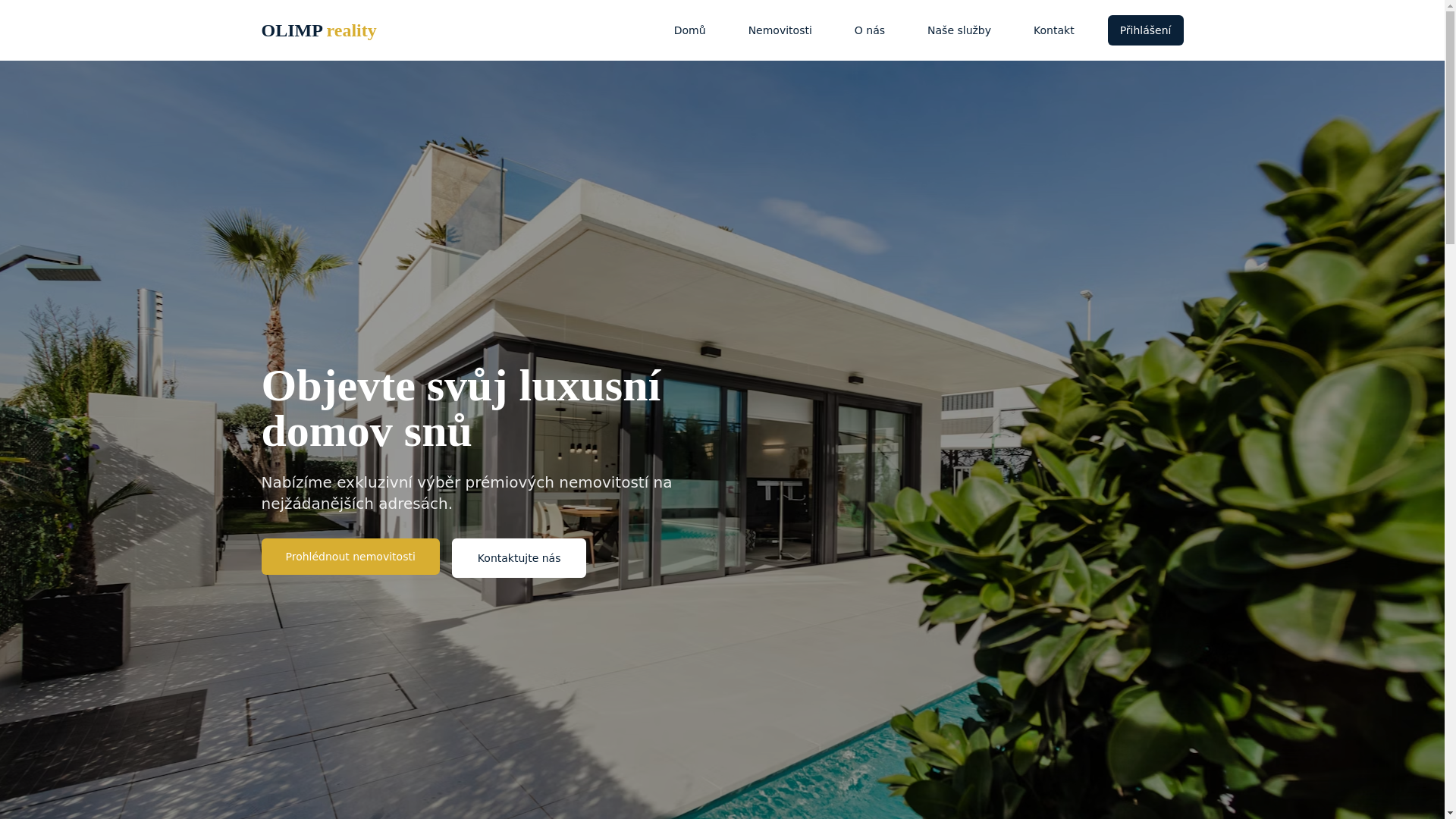 website screenshot of https://olimpreality.cz/