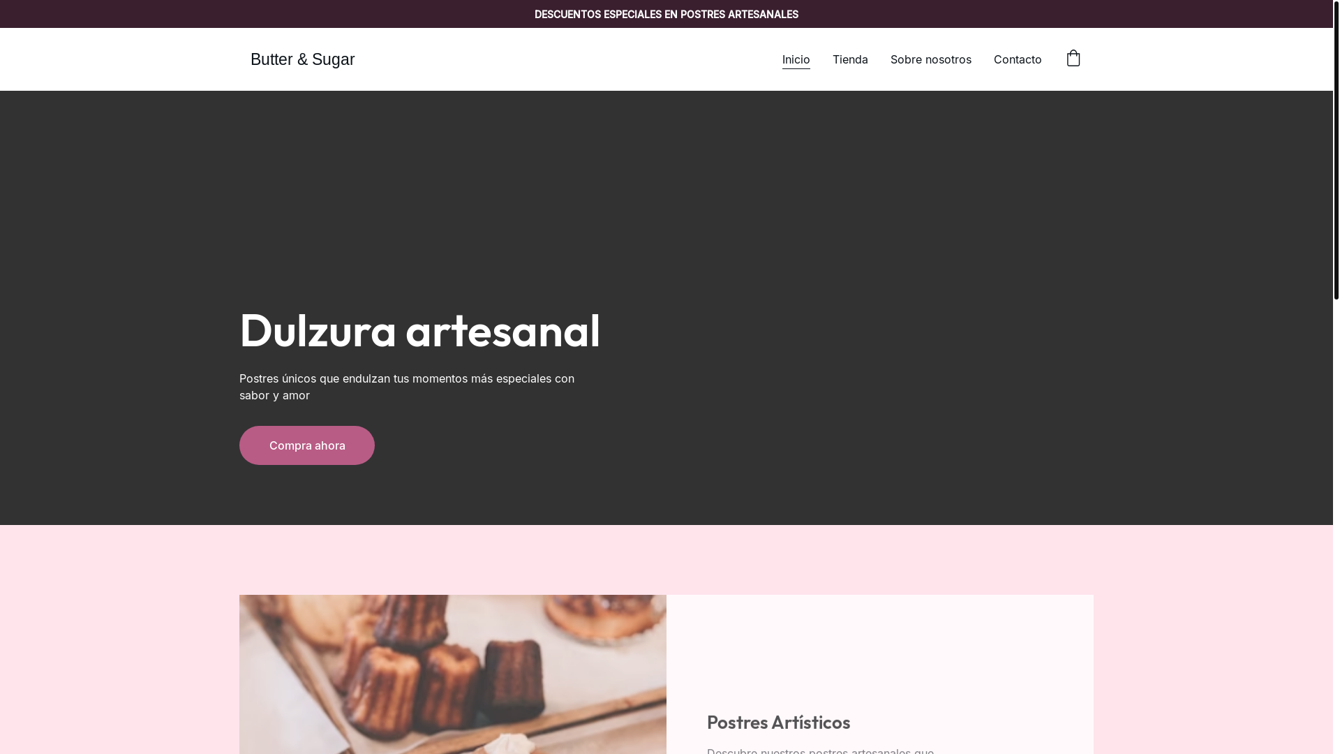 website screenshot of https://buttersugar.shop/