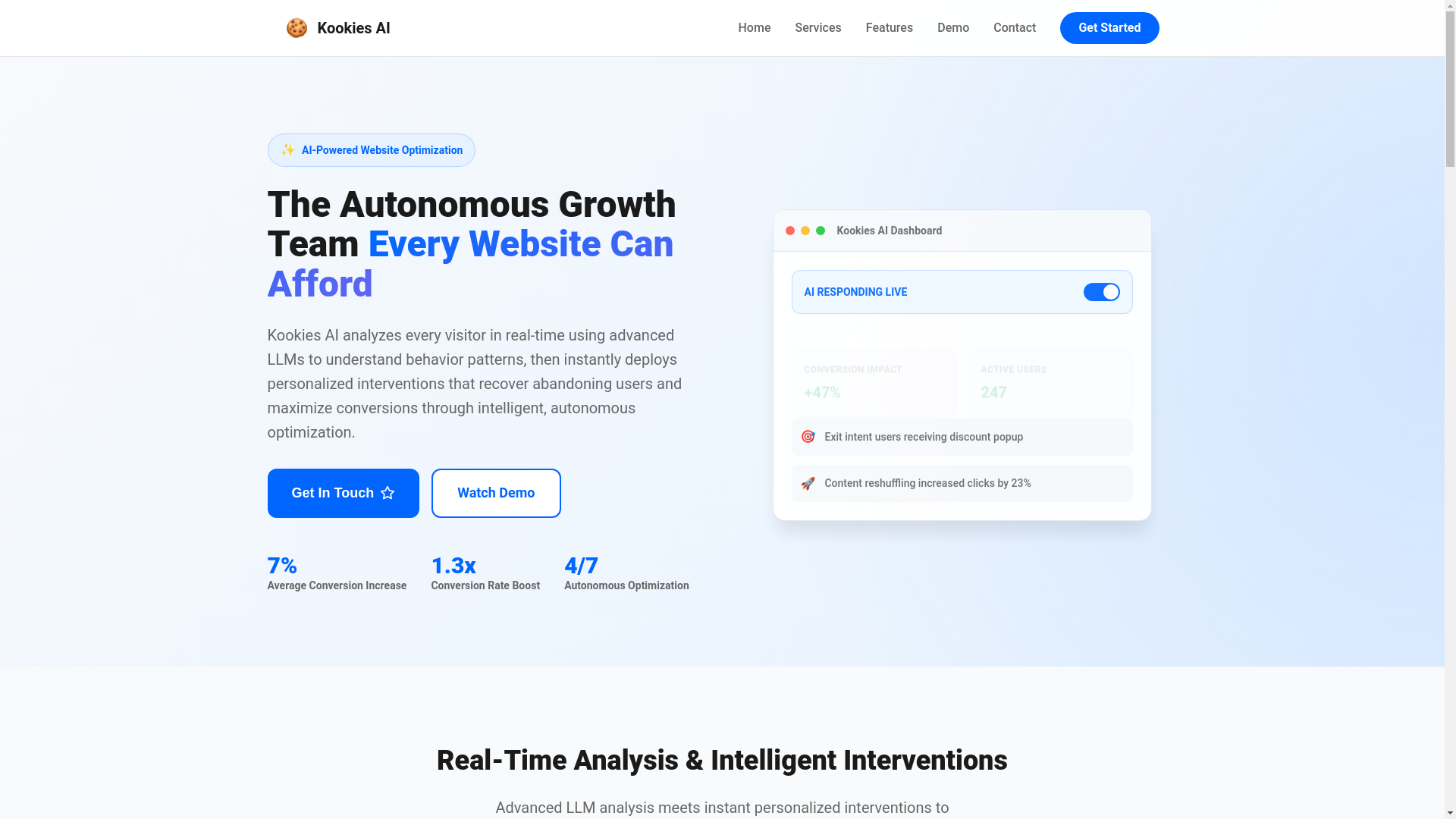 website screenshot of https://kookies.ai/
