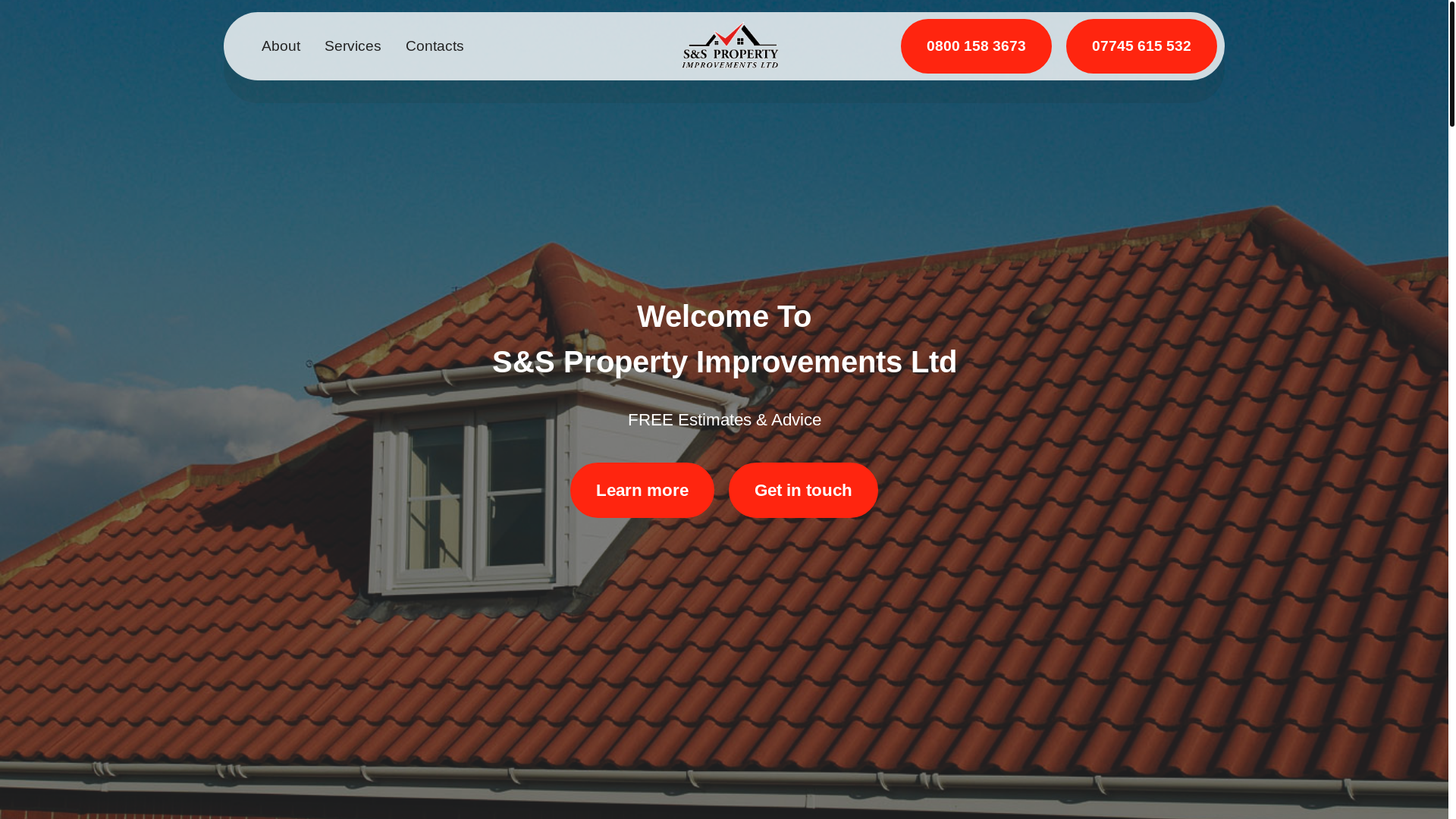 website screenshot of https://sandspropertyimprovements.co.uk/