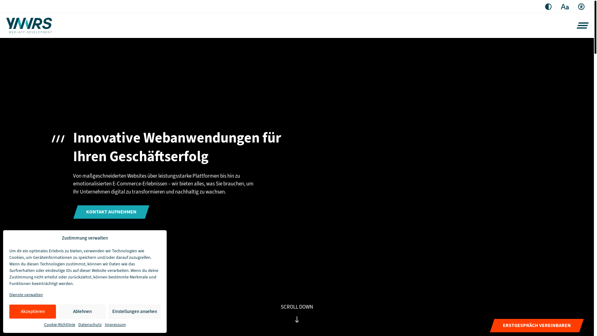 website screenshot of https://yunivers-solutions.com/