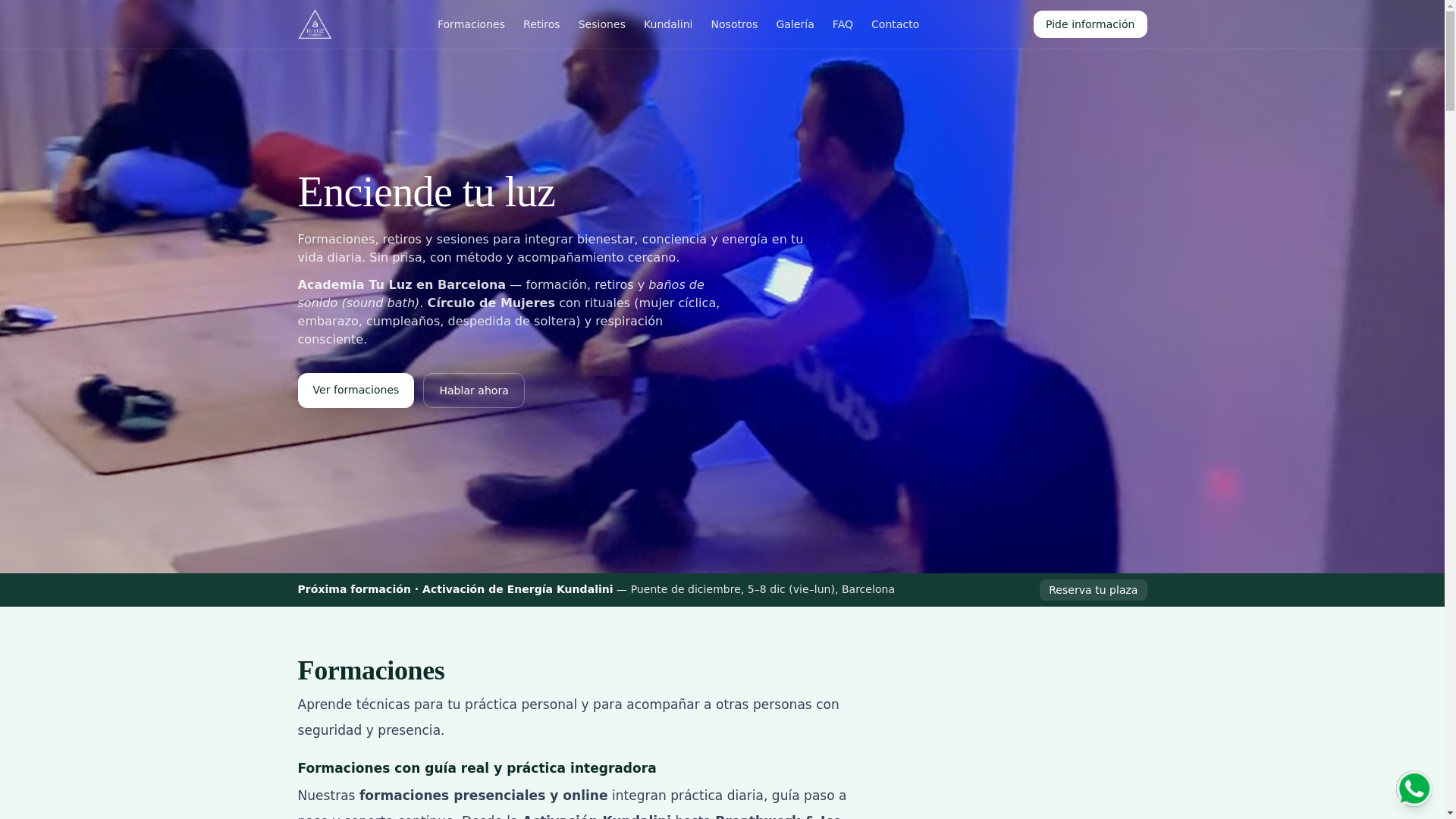 website screenshot of https://academiatuluz.com/