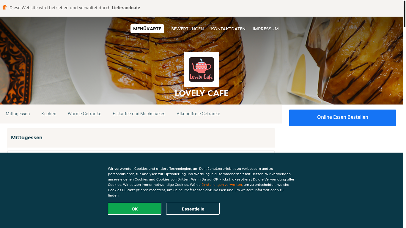 website screenshot of https://lovelycafe-neuss.de/
