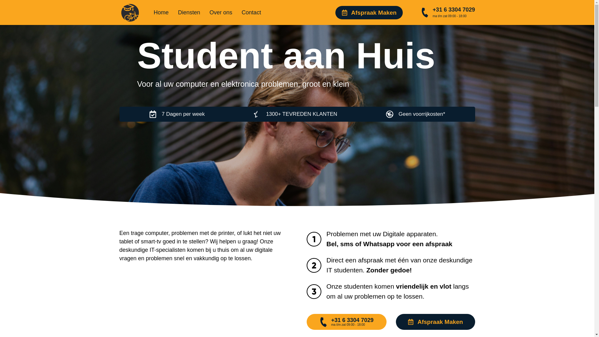 website screenshot of https://studentenaanhuis.com/