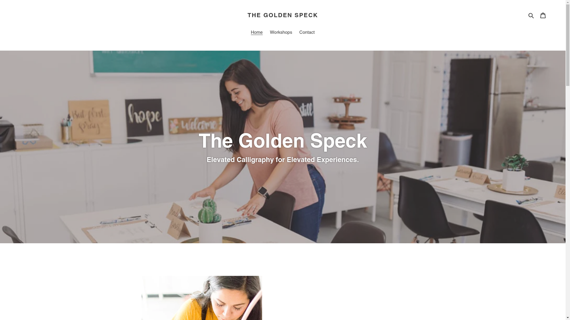 website screenshot of https://thegoldenspeck.co/