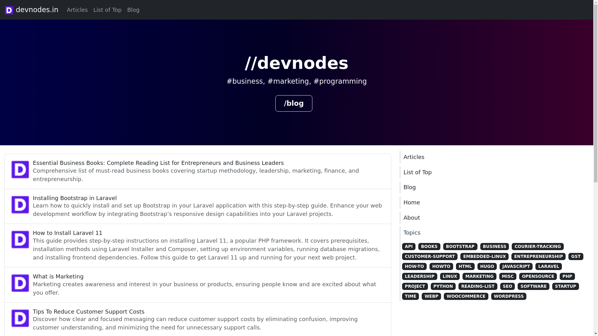 website screenshot of https://devnodes.pages.dev/