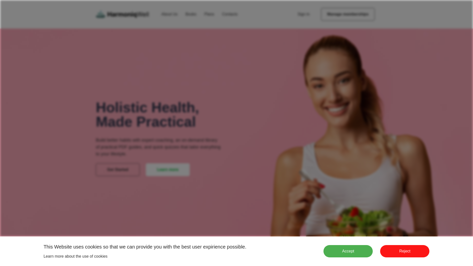 website screenshot of https://harmoniqwell.info/