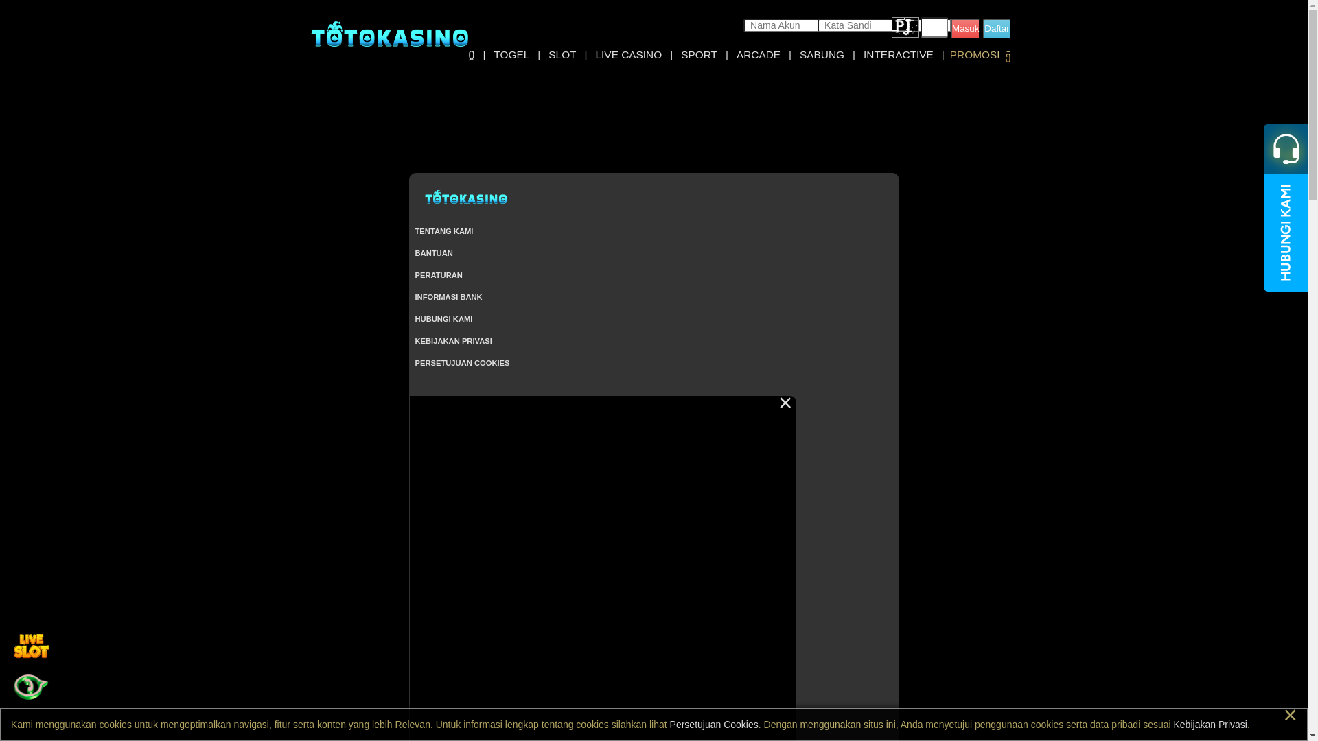 website screenshot of https://totokasinokepiting.com/
