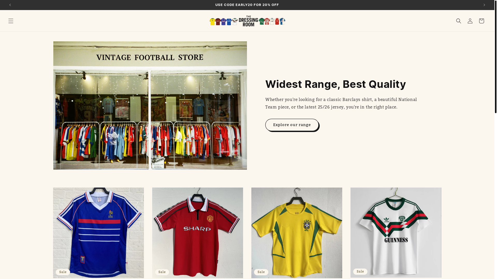 website screenshot of https://dressingroomjerseys.com/