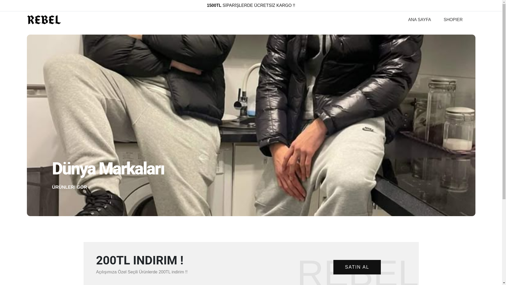 website screenshot of https://rebelwear.com.tr/