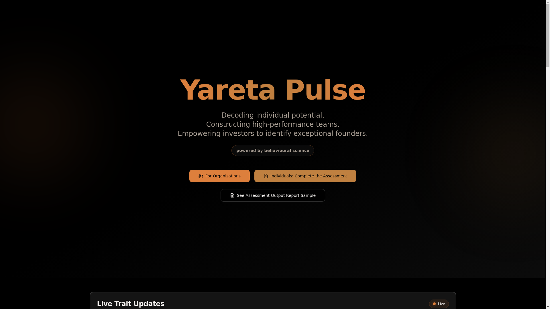 website screenshot of https://yaretapulse.ai/