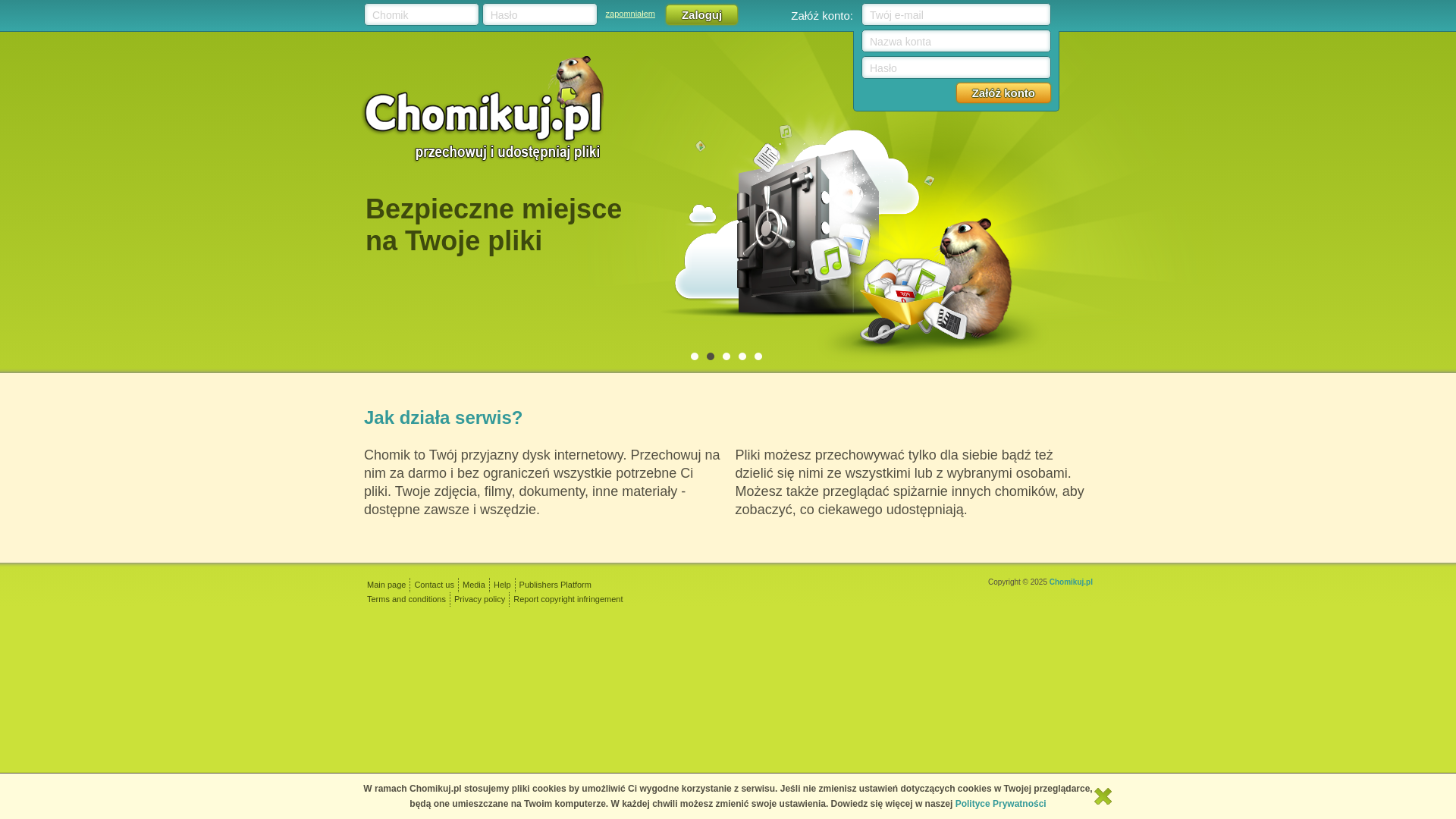 website screenshot of https://chomikuj.pl/