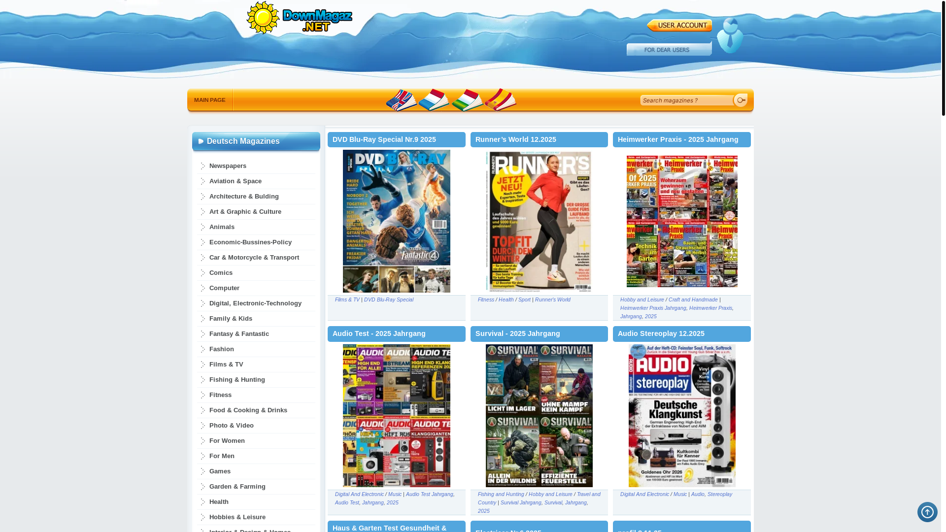 website screenshot of https://de.downmagaz.net/