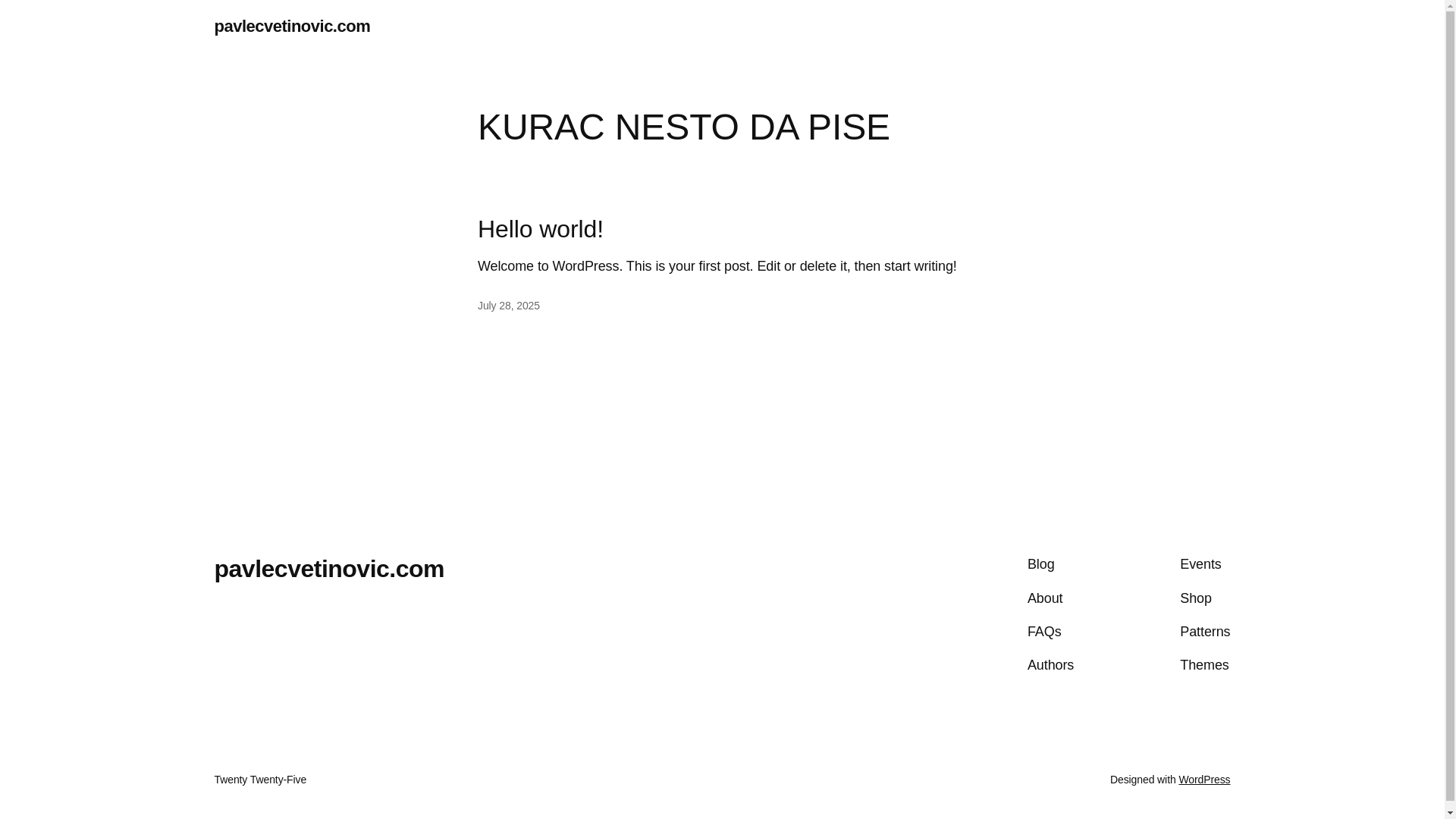 website screenshot of https://pavlecvetinovic.com/