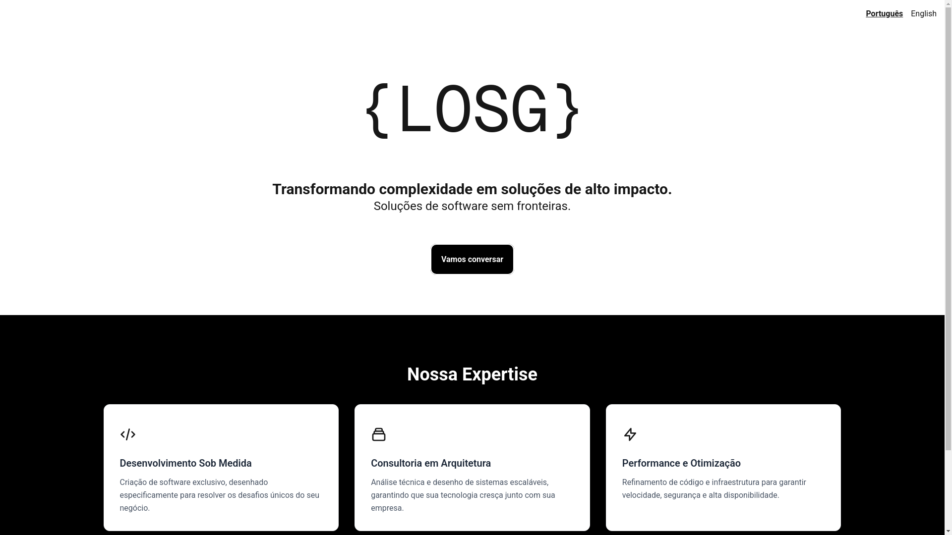 website screenshot of https://losgtech.com.br/