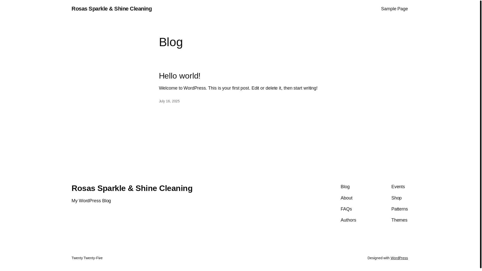 website screenshot of https://rosassparkleandshine.com/