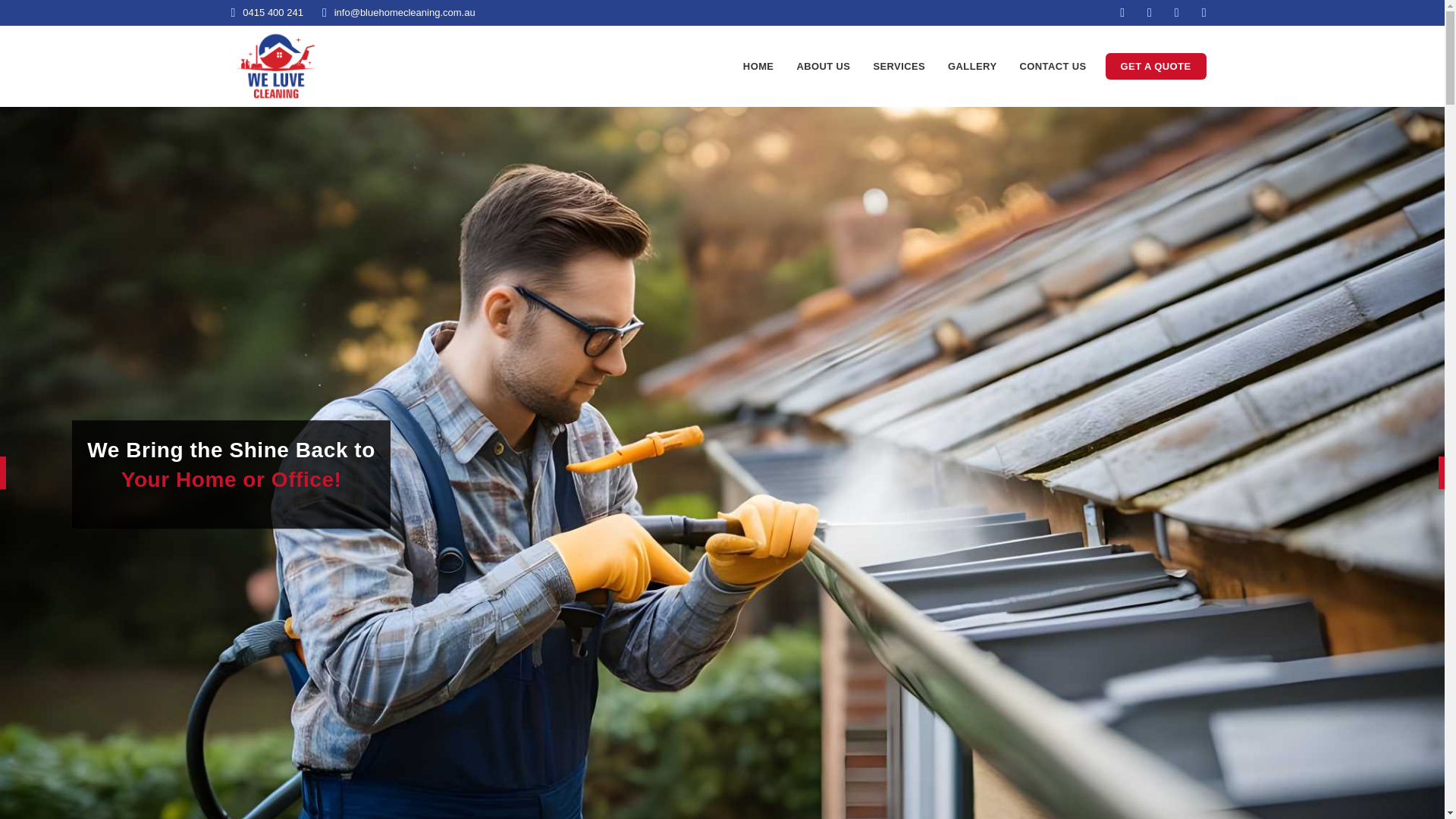 website screenshot of https://bluehomecleaning.com.au/