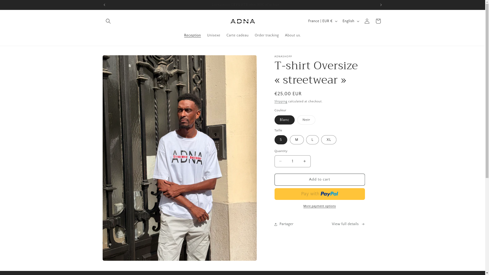 website screenshot of https://adnastreetwear.fr/