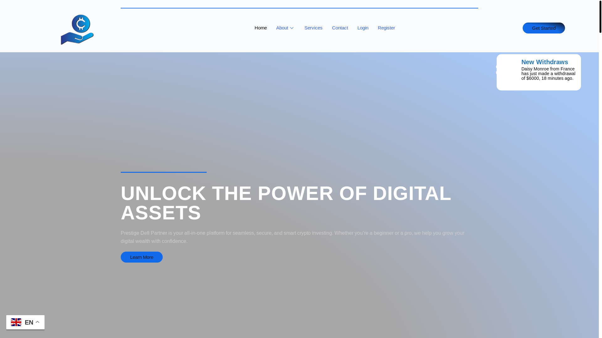 website screenshot of https://p-defipartner.online/