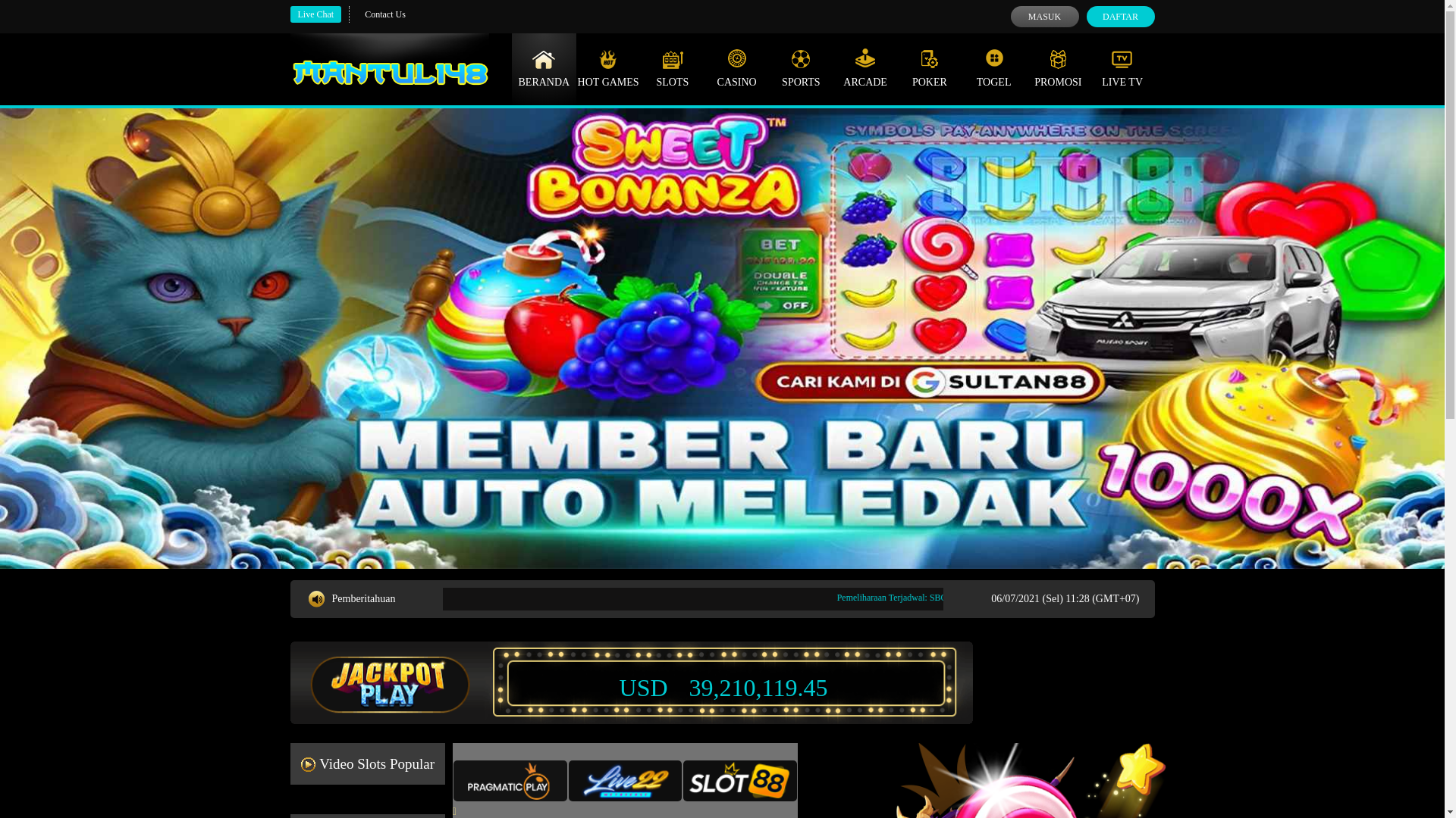 website screenshot of https://mantul148.net/