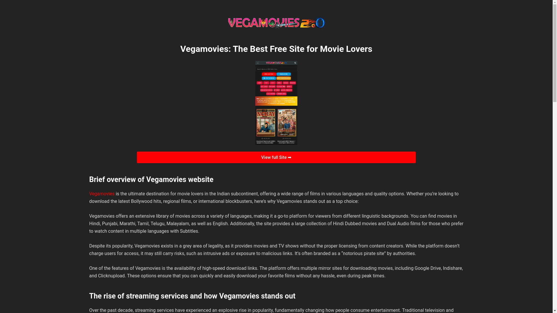 website screenshot of https://vegamoviese.beer/