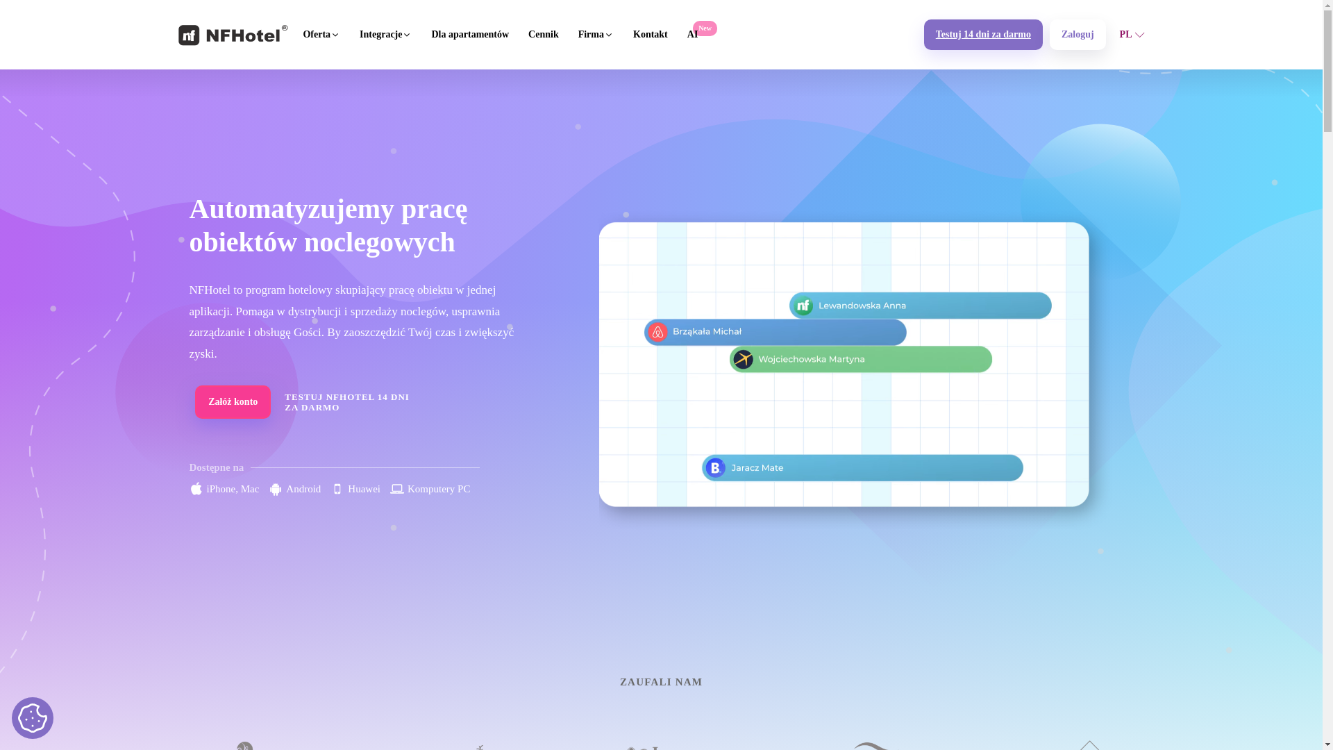website screenshot of https://nf-hotel.pl/